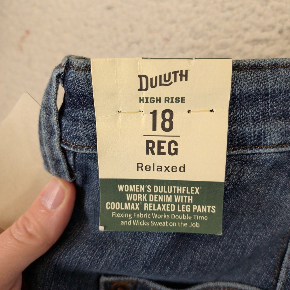 Duluth Trading Co Womens 18 Reg CoolMax Double Flex Denim Carpenter Pants 91404 - Picture 5 of 8